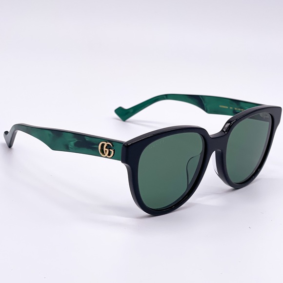 NEW GUCCI GG0960SA 001 BLACK GREEN WOMEN’S SUNGLASSES GUCCI - Picture 11 of 15